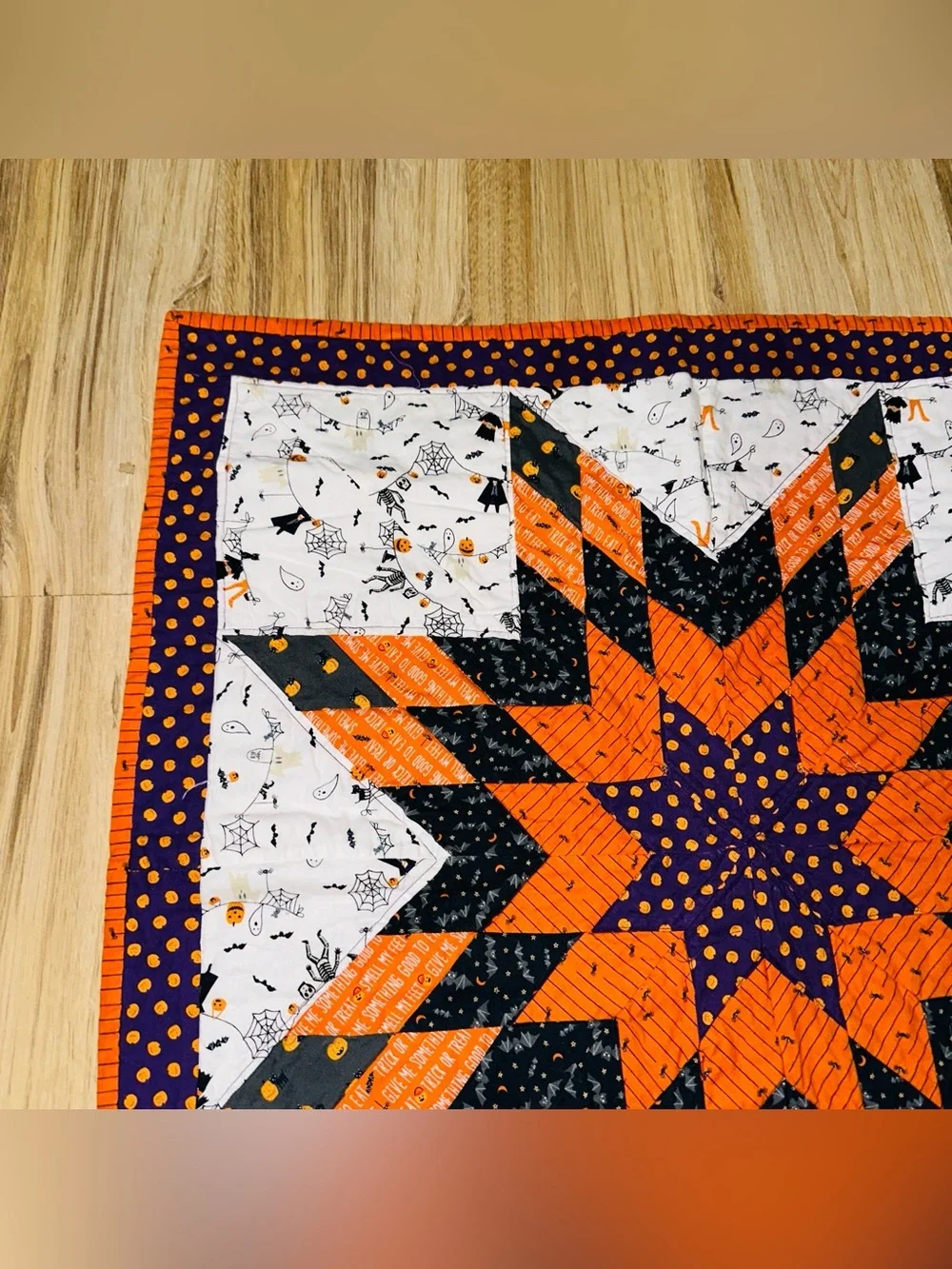 Halloween Cozy Quilted Star Quilt Tapestry Table Topper Decor